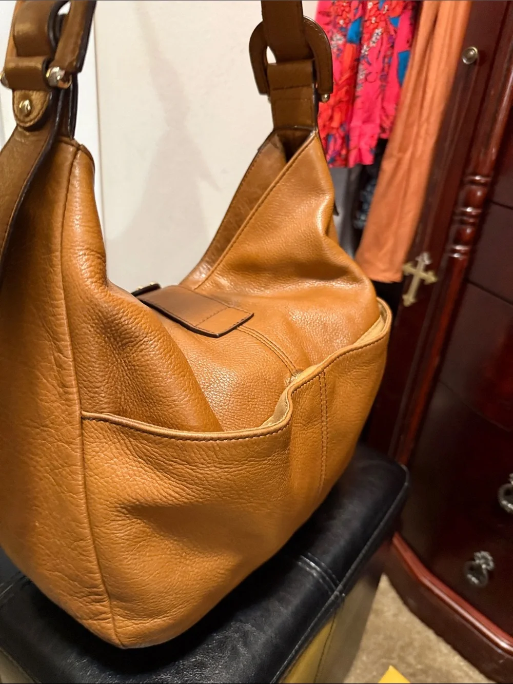 ETIENNE AIGNER Leather SHOULDER Tote in Tan - Genuine Leather